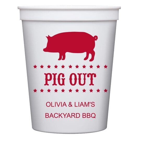 BBQ Pig Stadium Cups